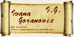 Ivana Goranović vizit kartica